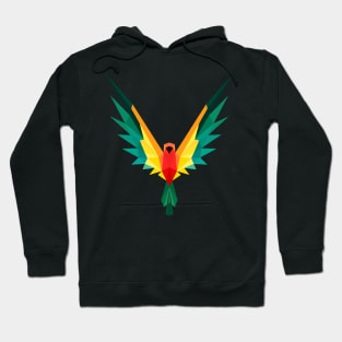 Magnificent Parrot Poly - Colorful Parrot Polygon Design Hoodie